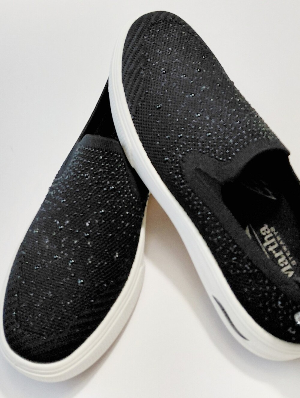 SKECHERS x MARTHA STEWART Women's Arch Fit Arcade Glitz Black Sneakers Size 7.5